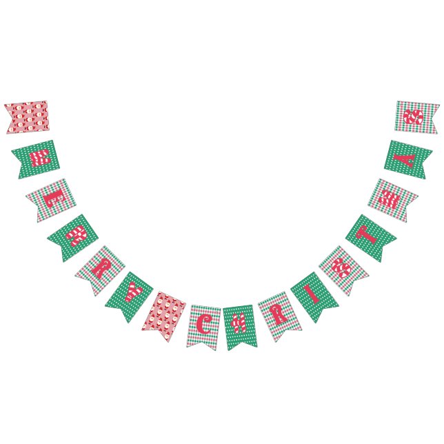 Merry Christmas Bunting Flags Vimplar (Alla)