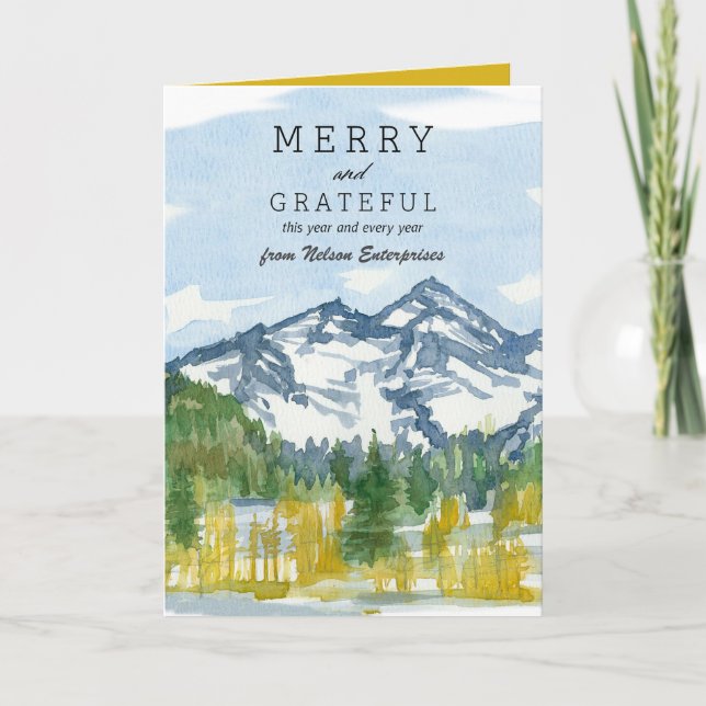 Merry Christmas Business Rocky Mountains Custom Kort (Framsida)
