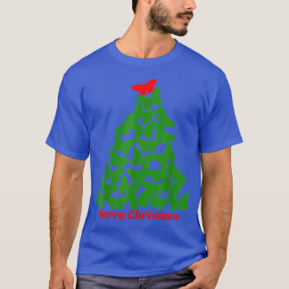 Merry Christmas Butterfly Tree   Short Sleeve  T Shirt