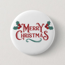 Merry Christmas Button – Holiday Cheer Accessory Knapp