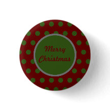 Merry Christmas Button (Maroon & Hunter)