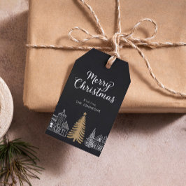 Merry Christmas Calligraphy Scrip Holiday  Presentetikett