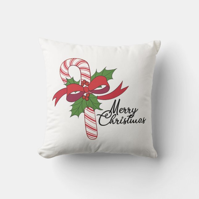 Merry Christmas Candy Cane Kudde (Framsida)