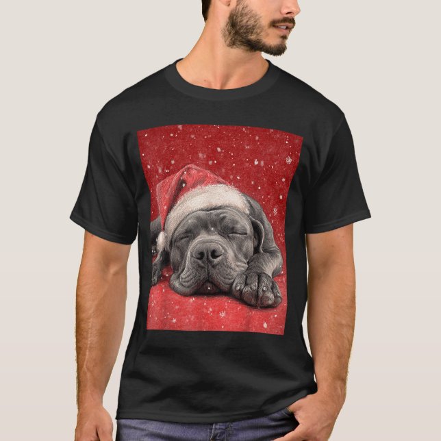 Merry Christmas Cane Corso  T Shirt (Framsida)