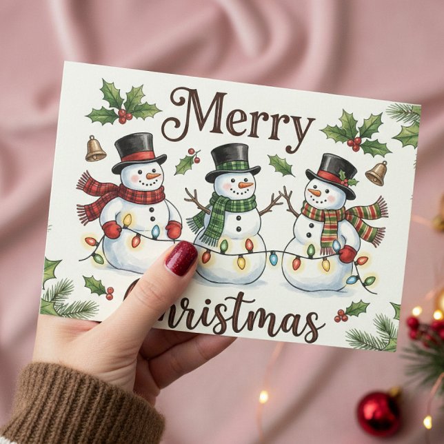 Merry Christmas Card – Custom Name message Modern Julkort (Skapare uppladdad)
