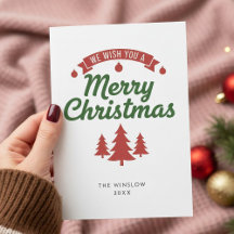 Merry Christmas Card – Custom Name & Year, Modern