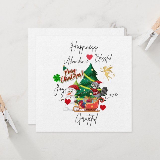 Merry Christmas Card | Festive Holiday Greeting Inbjudningar (Fram/Back In Situ)