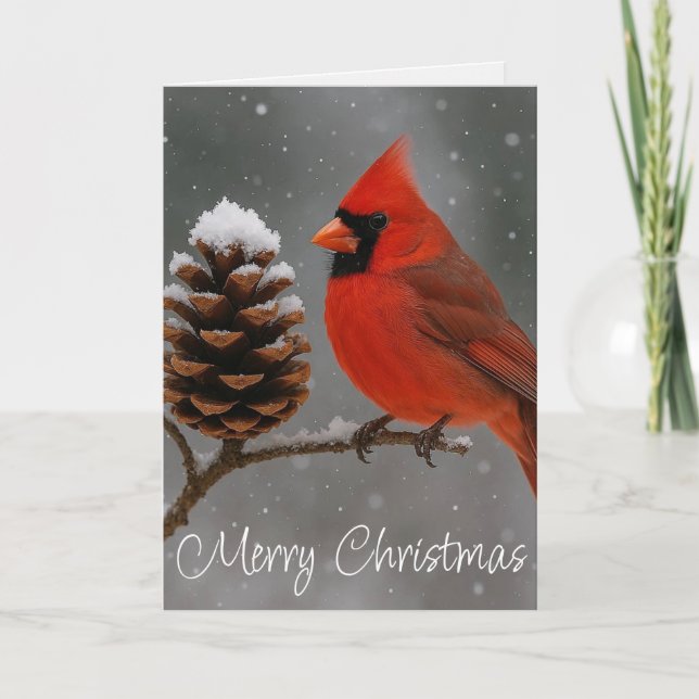 Merry Christmas Cardinal Helgkort (Framsida)
