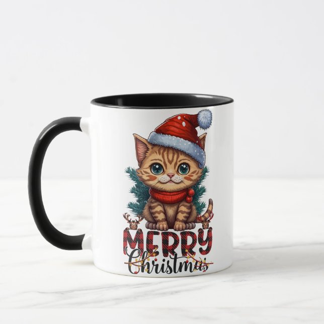 Merry Christmas Cat 2025 Mugg (Vänster)