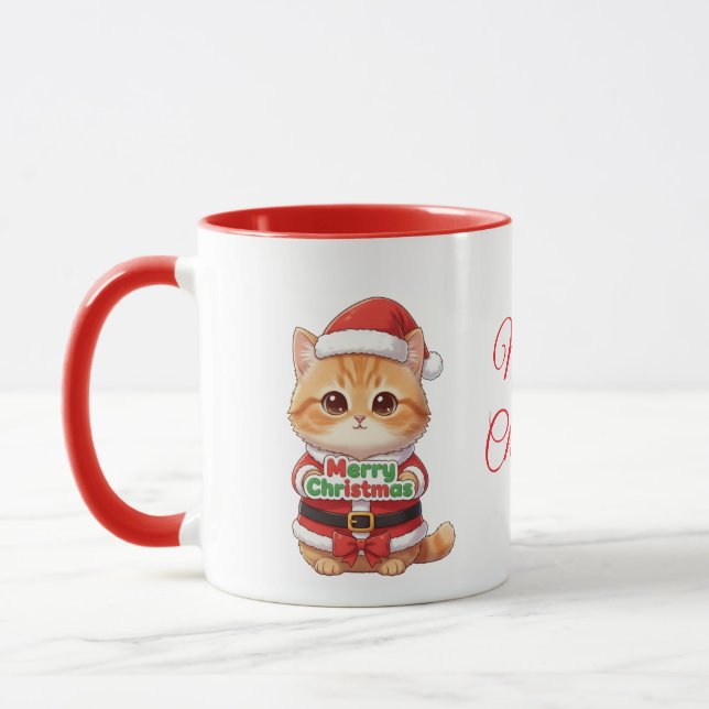 Merry Christmas Cat Lover's Mug Mugg (Vänster)
