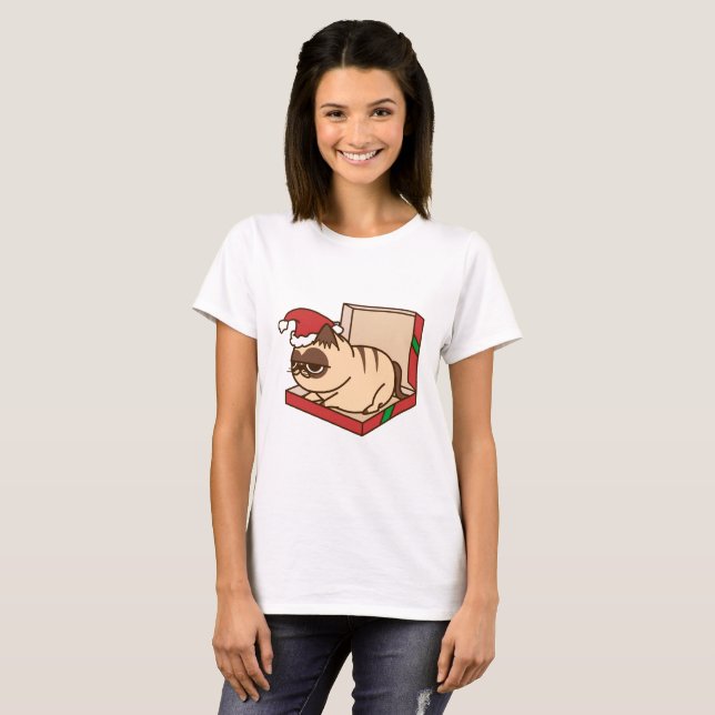 merry christmas Cat Tee Shirt (Hel framsida)