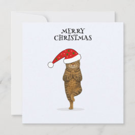 Merry Christmas cat yoga Julkort
