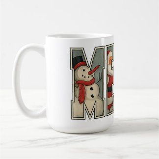 MERRY – Christmas Character Letter Art Kaffemugg