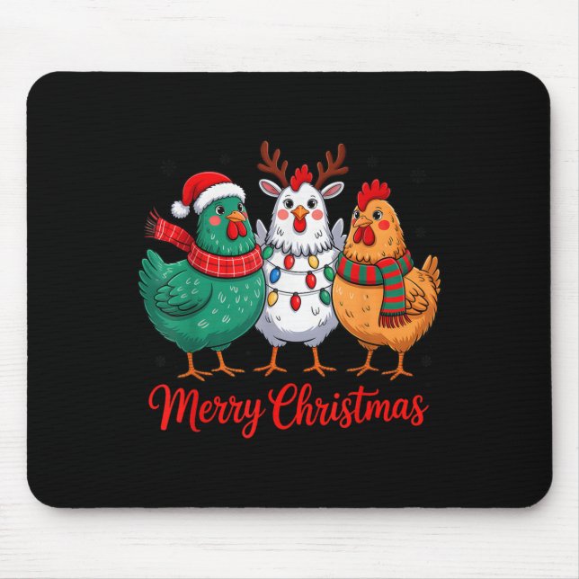 Merry Christmas Chicken Farmer Animal Santa Hat Xm Musmatta (Framsidan)