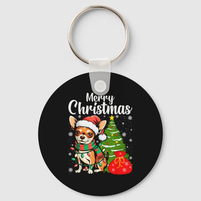 Merry Christmas Chihuahua  Nyckelring (Framsida)