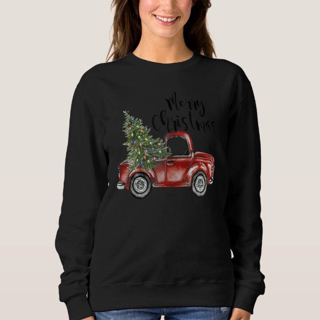 Merry Christmas  Christmas Tree On The Truck 1 T Shirt (Framsida)
