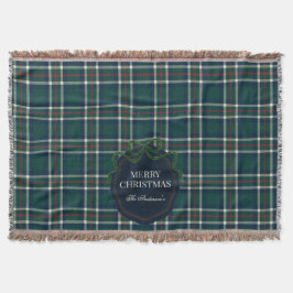 Merry Christmas Classic Preppy Tartan Plaid Filt