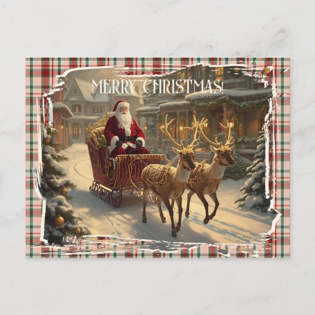 Merry Christmas Classic Retro Festive Christmas Helg Vykort (Framsida)