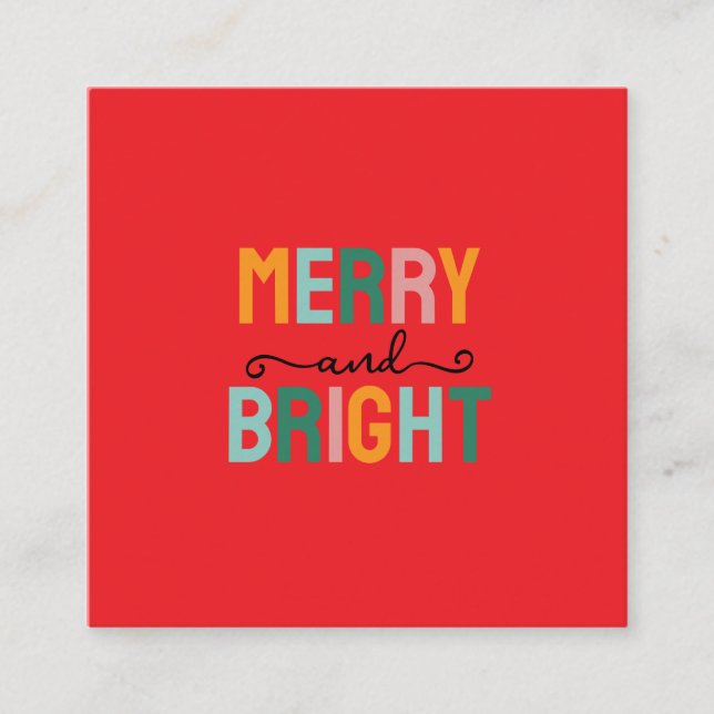 Merry Christmas Classical Unique Minimalist Plain Tilläggskort (Framsida)