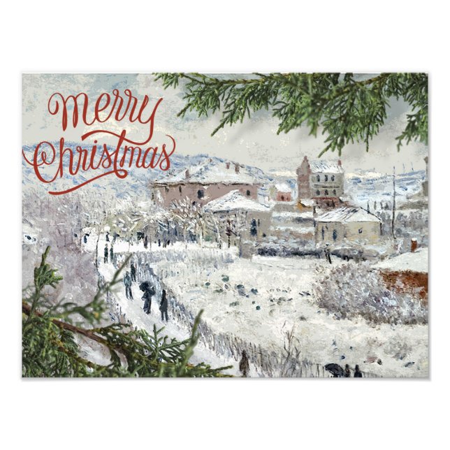 Merry Christmas. Claude Monet Photo Enlargement Fototryck (Framsidan)
