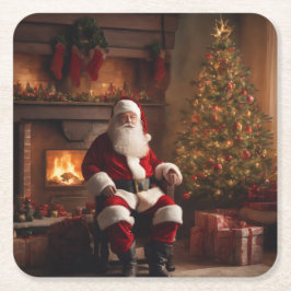 Merry Christmas Coaster – Festive Holiday Underlägg Papper Kvadrat