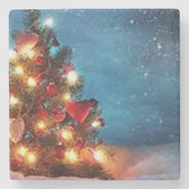 Merry christmas _coaster underlägg sten (Framsidan)