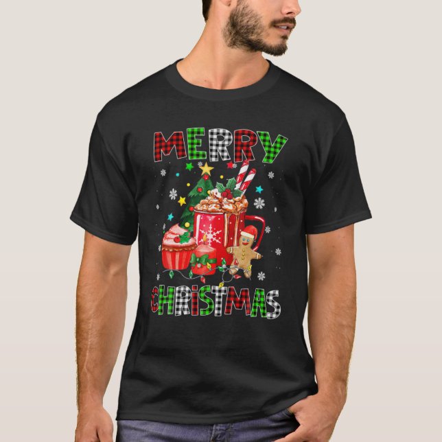 Merry Christmas Coffee Biscuit Lover Cookie Baker T Shirt (Framsida)
