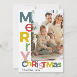 Merry Christmas Colorful Photo Inbjudningar