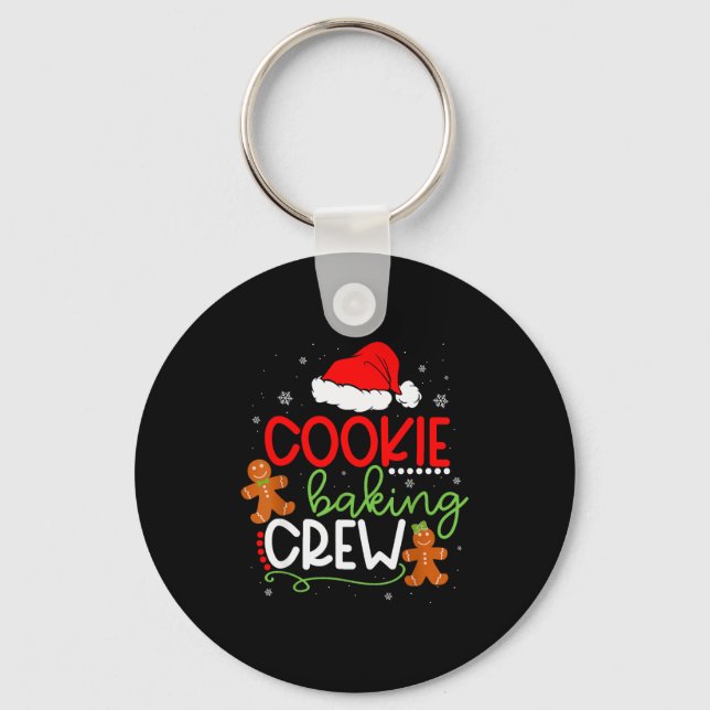 Merry Christmas Cookie Baking Crew Ginger Santa Pa Nyckelring (Framsida)