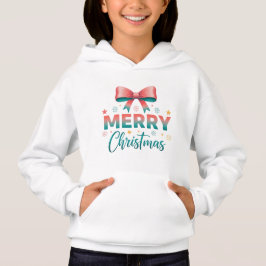 Merry Christmas Cozy Kids Festive Bow Sweatshirt T Shirt