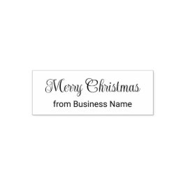 Merry Christmas Cursive Script from Business Name Självfärgande Stämpel