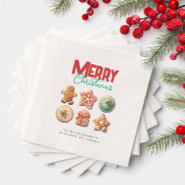 Merry Christmas Cute Cookies Holiday Baking Party Pappersservett