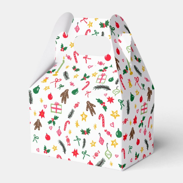 Merry Christmas Cute Doodle Whimsical Pattern  Presentaskar (Framsidan Sidan)