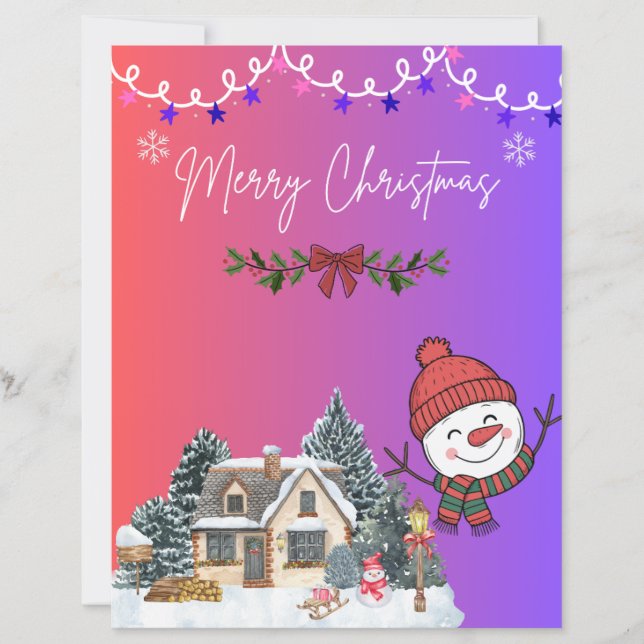 Merry Christmas Cute Greeting Card (Framsida)