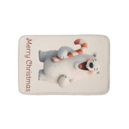 Merry Christmas Cute Polar Bear Design Badrumsmatta