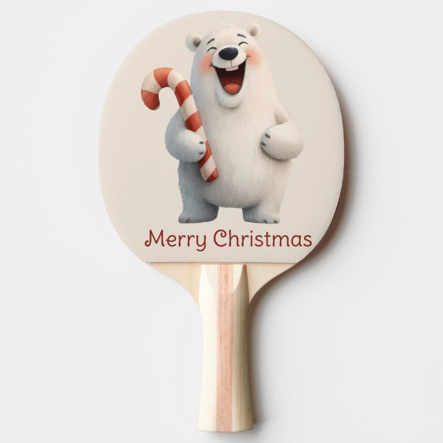 Merry Christmas Cute Polar Bear Design Pingisracket (Framsidan)