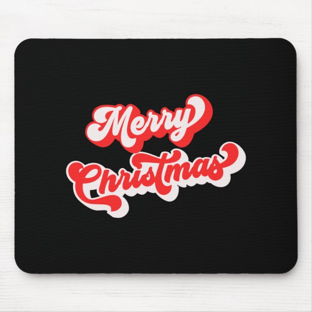 Merry Christmas Cute Simple Retro Calligraphy Red  Musmatta (Framsidan)