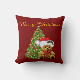 Merry Christmas Cute Teddy Bear Kudde