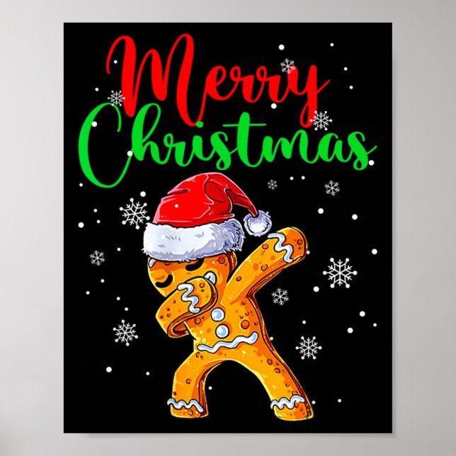 Merry Christmas Dab Gingerbread Xmas Christmas Coo Poster (Framsidan)