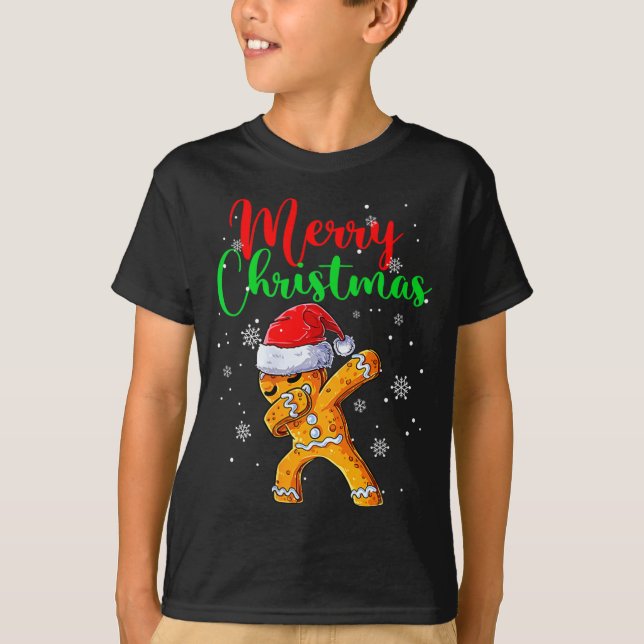 Merry Christmas Dab Gingerbread Xmas Christmas Coo T Shirt (Framsida)