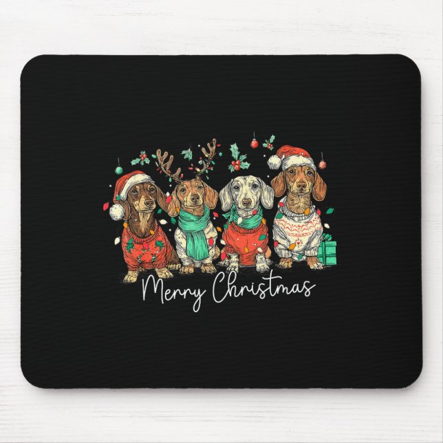 Merry Christmas Dachshund Dog Christmas Holiday Pe Musmatta (Framsidan)