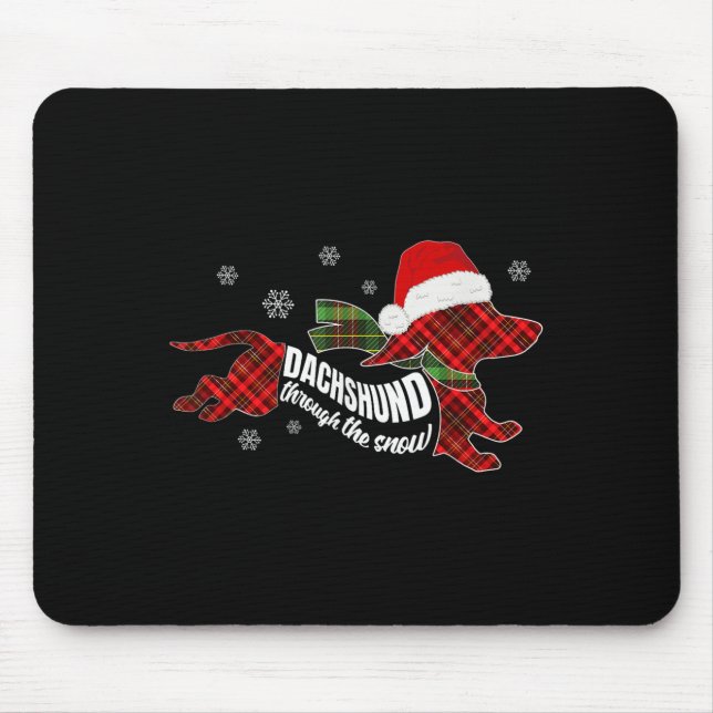 Merry Christmas Dachshund Dog Through The Snow Pla Musmatta (Framsidan)