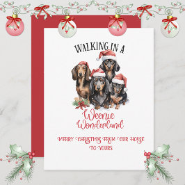 Merry Christmas Dachshunds "Weenies" Christmas | Julkort