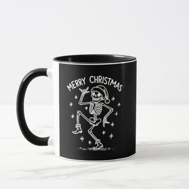 Merry Christmas Dancing Skeleton Mugg (Vänster)