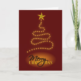 Merry Christmas Dark Red and Gold Greeting Card Helgkort