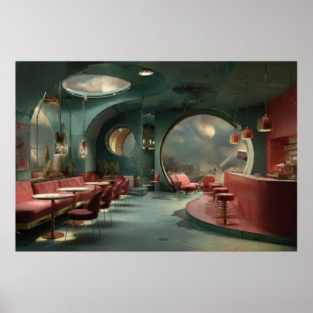 Merry Christmas Decorated Room in Moon Shape | Fes Poster (Framsidan)