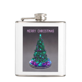 Merry Christmas. Decorated tree with gifts Fickplunta