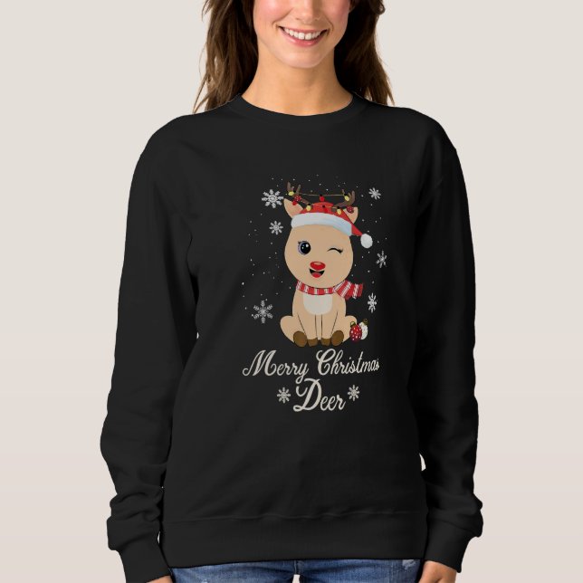 Merry Christmas Deer Ugly Xmas  1 T Shirt (Framsida)