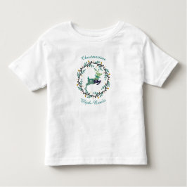 Merry Christmas Deer with Wreath Teal Customize T Shirt