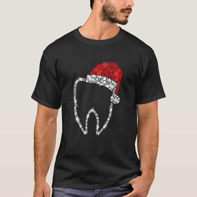 Merry Christmas Dentist Dental Tooth Teeth Santa H T Shirt (Framsida)